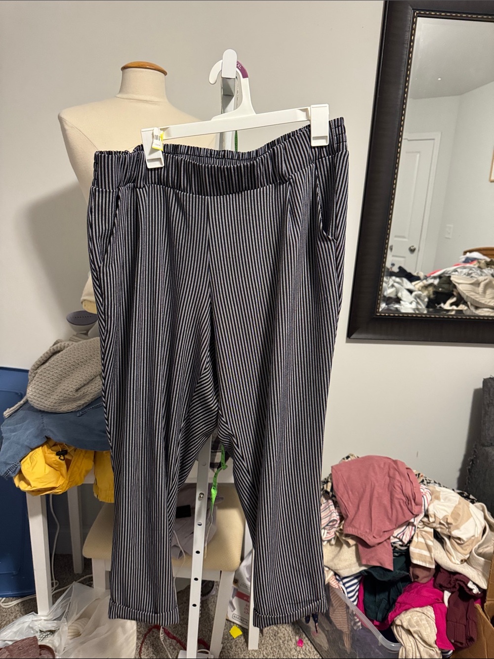 torrid Black & White Pinstripe Pull-On Chinos